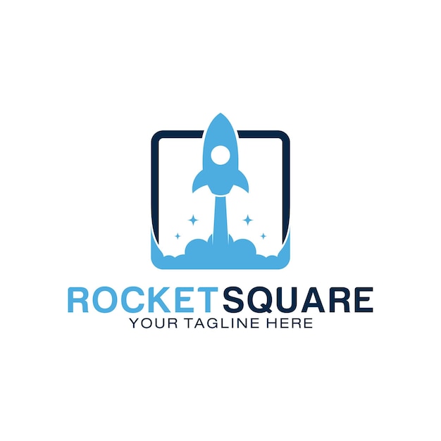 Plantilla de diseño de logotipo de Rocket Square