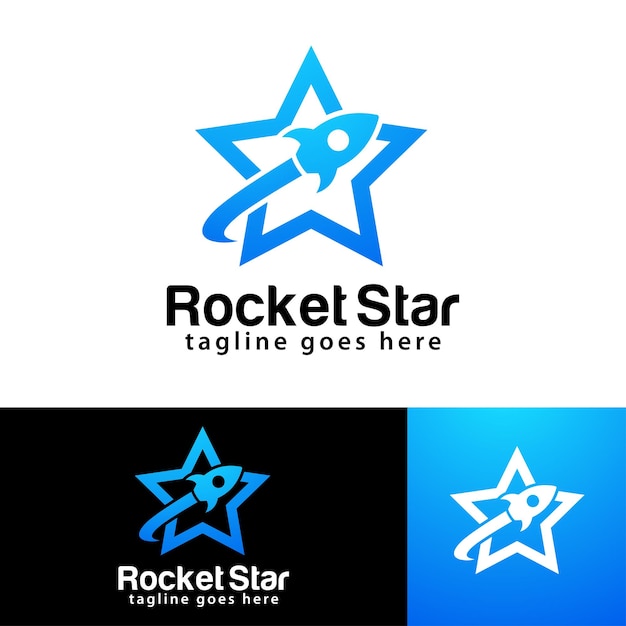 Plantilla de diseño de logotipo Rocket Star