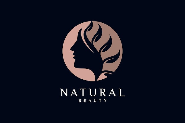 plantilla de diseño de logotipo de rostro de mujer para logotipo de salón de belleza con idea creativa