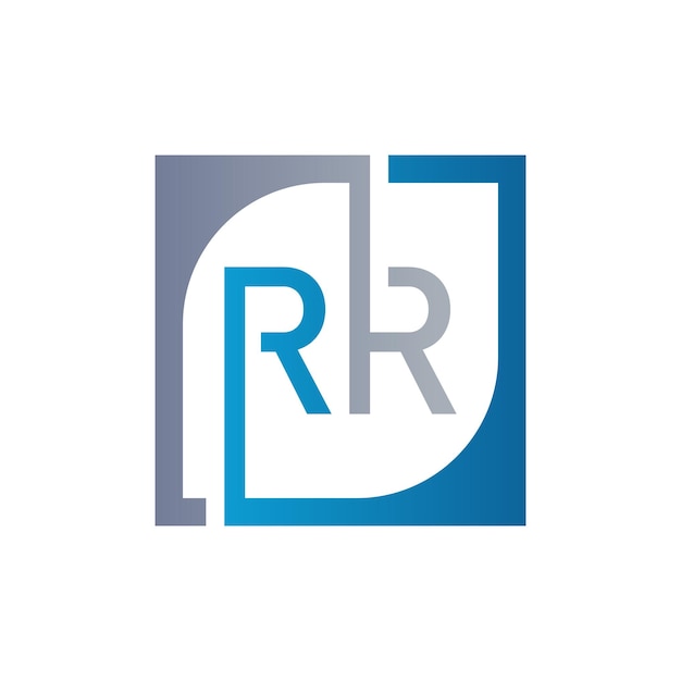 plantilla de diseño de logotipo de RR vectorial con fondo cuadrado