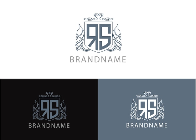 Plantilla de diseño de logotipo rs de letra inicial de monograma moderno