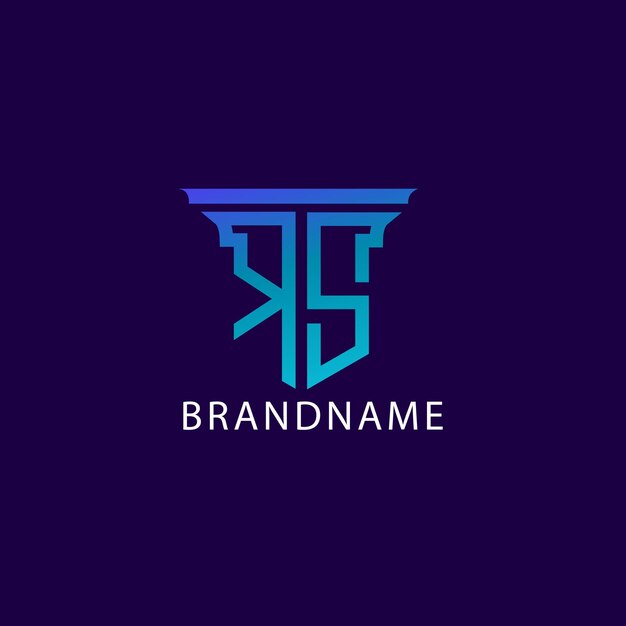 Plantilla de diseño de logotipo rs de letra inicial de monograma moderno