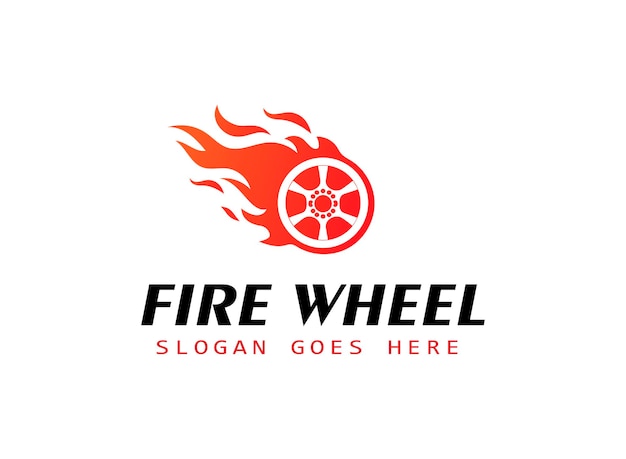plantilla de diseño del logotipo de la rueda de fuego