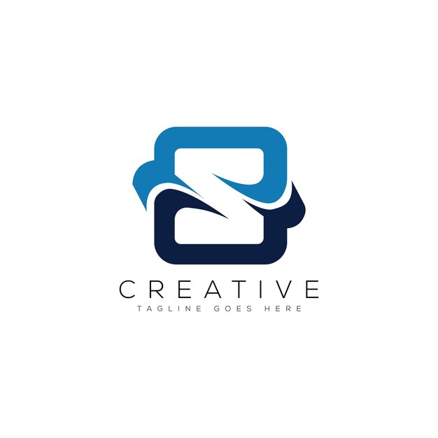 Plantilla de diseño de logotipo S minimalista moderno Elemento de marca gráfico vectorial
