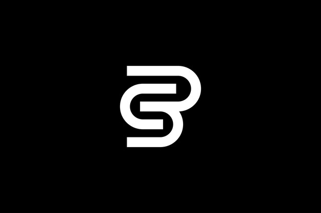 Plantilla de diseño de logotipo SBC de letra inicial creativa y profesional sobre fondo negro