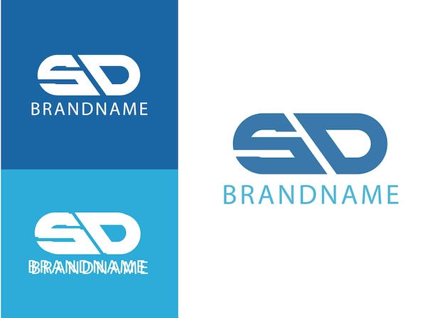 Plantilla de diseño de logotipo sd de letra inicial de monograma moderno