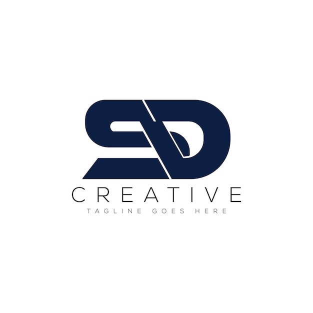 Plantilla de diseño de logotipo SD minimalista moderno Elemento de marca gráfico vectorial