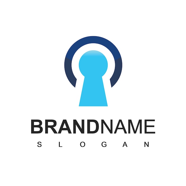 Plantilla de diseño de logotipo de seguridad, símbolo de seguridad cibernética