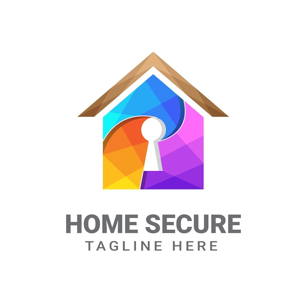 Plantilla de diseño de logotipo seguro para el hogar premium, seguridad para el hogar, llave de la casa, hogar seguro