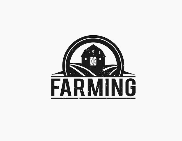 plantilla de diseño de logotipo de sello agrícola simple