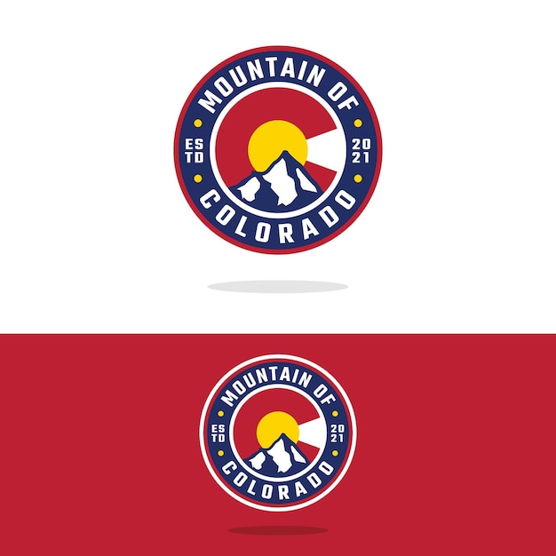 Vector plantilla de diseño de logotipo de sello de colorado de letra c de montaña