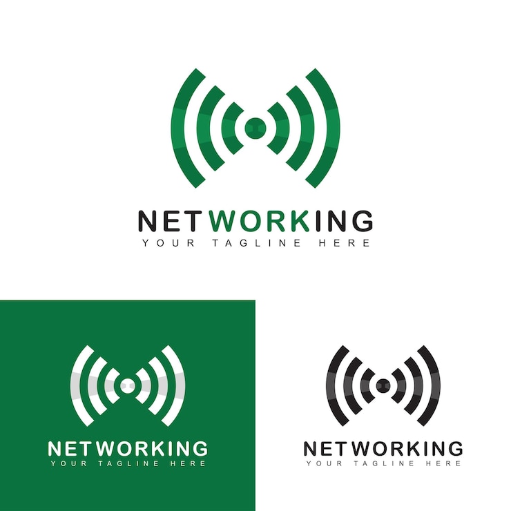 Vector plantilla de diseño de logotipo de señal inalámbrica red wifi señales de ondas de radio