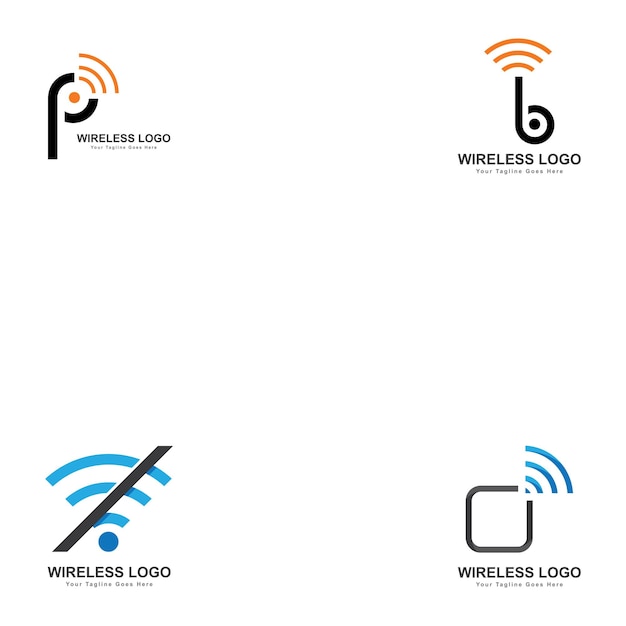 Vector plantilla de diseño de logotipo de señal inalámbrica wifi