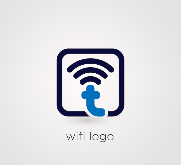 plantilla de diseño del logotipo de la señal wifi de la letra T