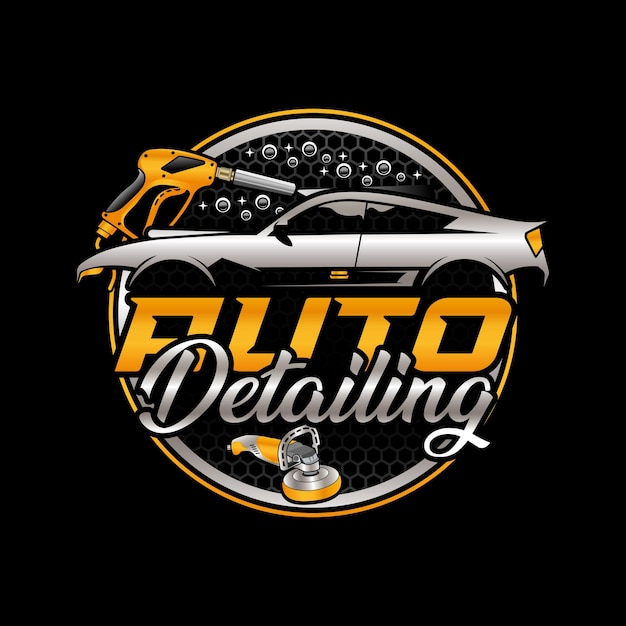 plantilla de diseño del logotipo del servicio de lavado y detallado de automóviles