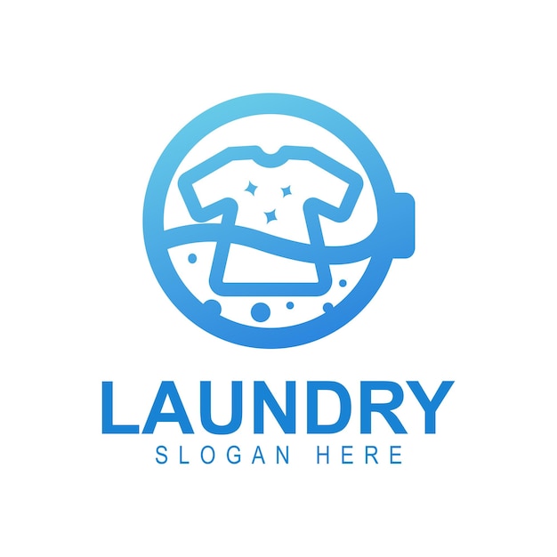 plantilla de diseño de logotipo de servicio de lavandería creativa