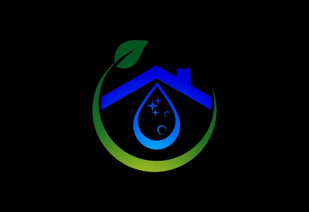 Plantilla de diseño de logotipo de servicio de limpieza de la casa, símbolo de signo de logotipo de empresa de limpieza.