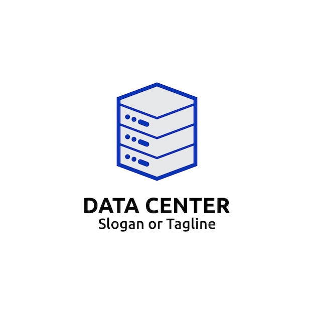 Plantilla de diseño de logotipo de servidor Concepto de logotipo de big data Símbolo de centro de datos Icono de servidor