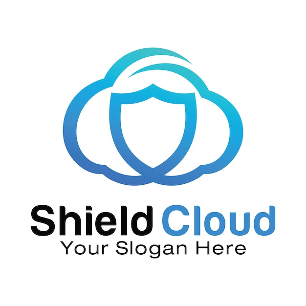 Plantilla de diseño de logotipo Shield Cloud