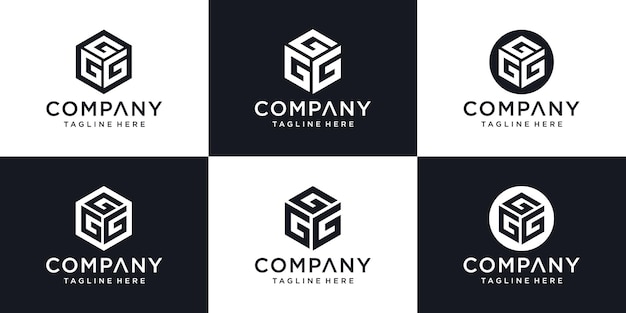 Plantilla de diseño de logotipo de signo de letra G inicial moderno abstracto