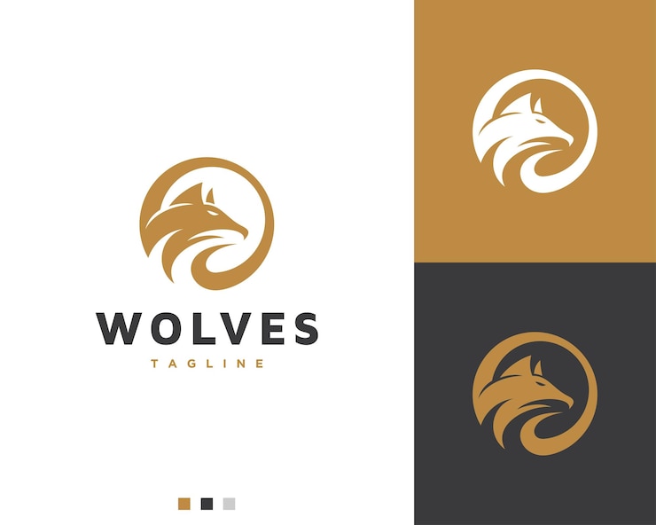 Vector plantilla de diseño de logotipo de silueta de cabeza de lobo