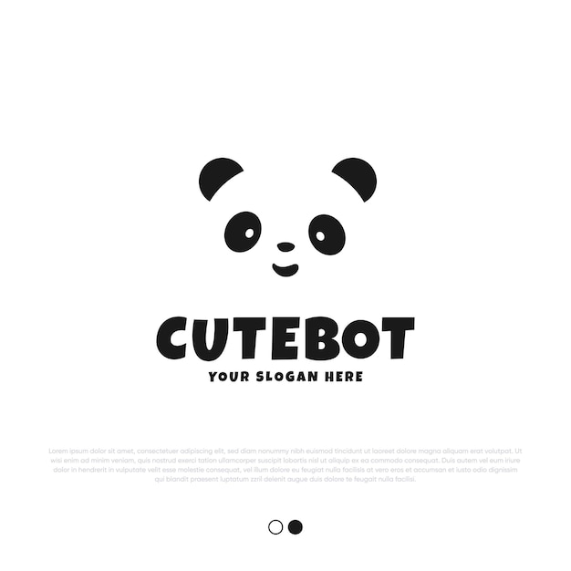 Vector plantilla de diseño de logotipo de silueta de oso panda icono de concepto de logotipo animal vector premium