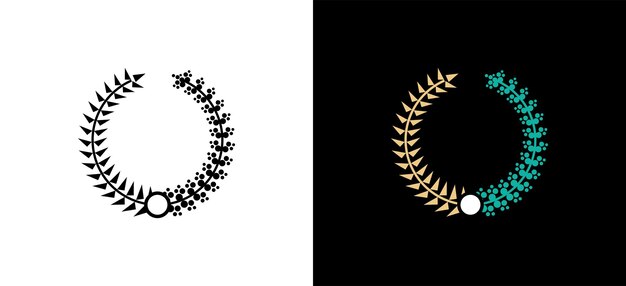 plantilla de diseño del logotipo del símbolo del arroz y el algodón con un concepto abstracto de triángulo y redondo