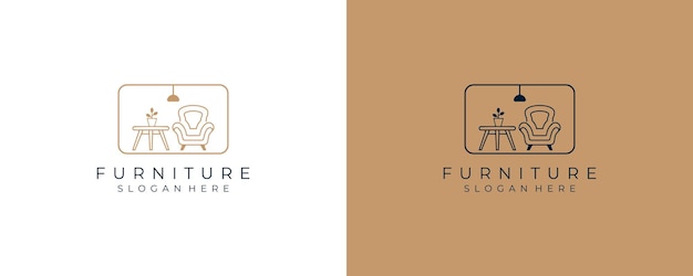 plantilla de diseño de logotipo de símbolo de muebles modernos