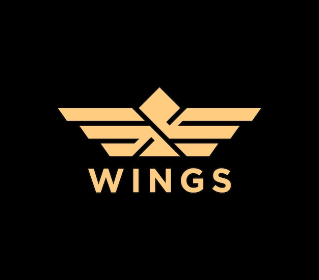 Plantilla de diseño de logotipo simple de alas