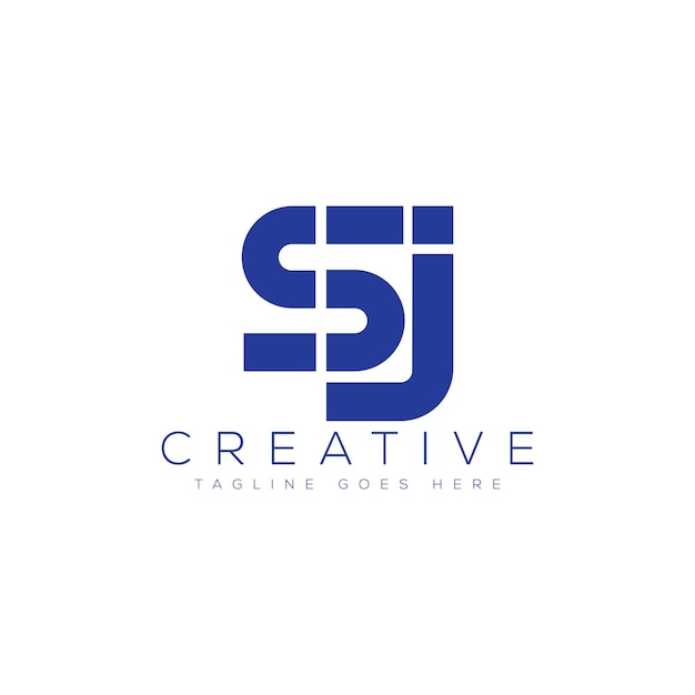 Plantilla de diseño de logotipo SJ minimalista moderno Elemento de marca gráfico vectorial