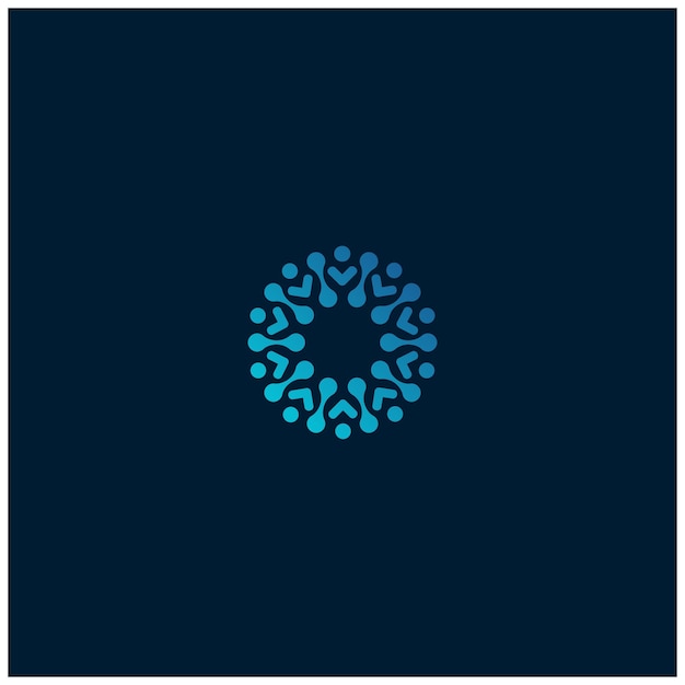 Plantilla de diseño de logotipo de sol aislado vectorial Símbolo de puntos abstractos Icono de forma redonda