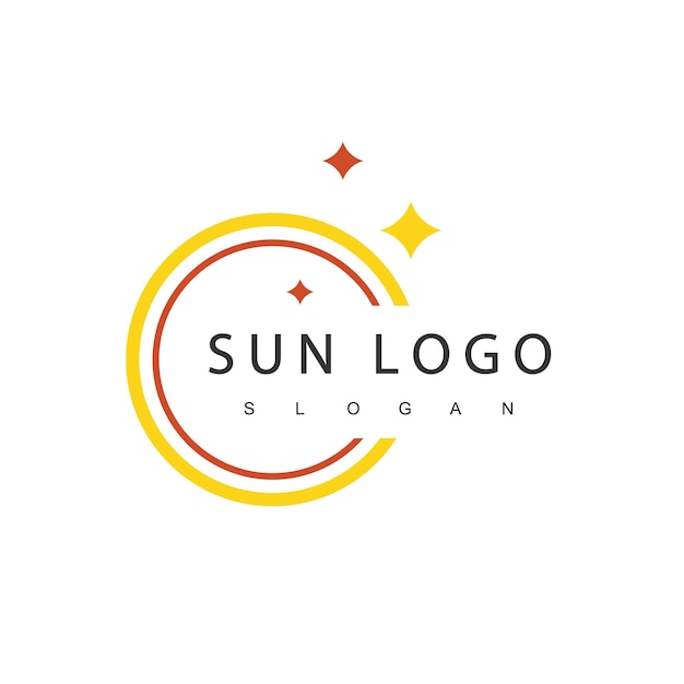 Plantilla de diseño de logotipo de sol, icono de sol creativo abstracto