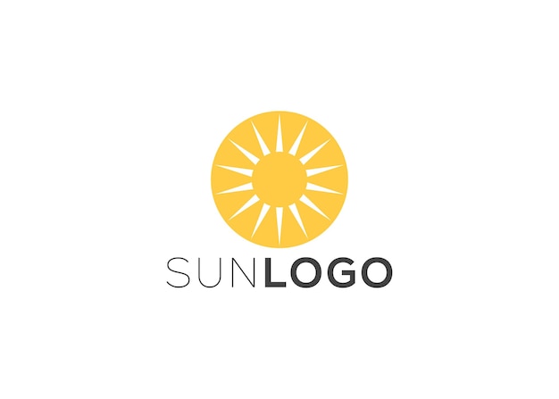 plantilla de diseño de logotipo del sol minimalista y moderno