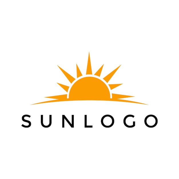 Plantilla de diseño de logotipo de sol simple