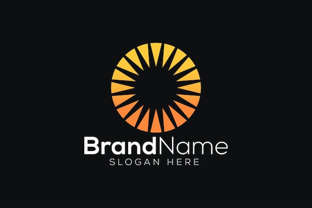Plantilla de diseño de logotipo de sol