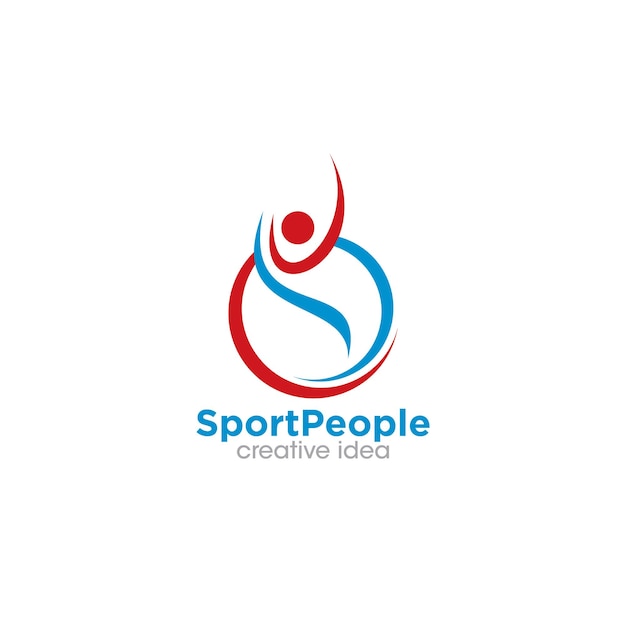 La plantilla de diseño del logotipo de Sport People