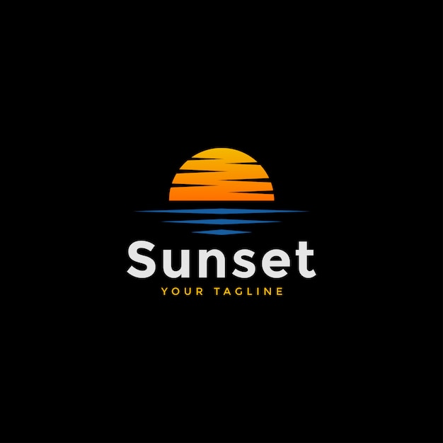 Plantilla de diseño de logotipo Sunset Beach