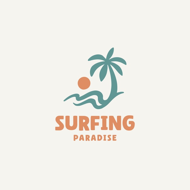 Plantilla de diseño de logotipo de surf vintage para club de surf tienda de surf merchandising de surf