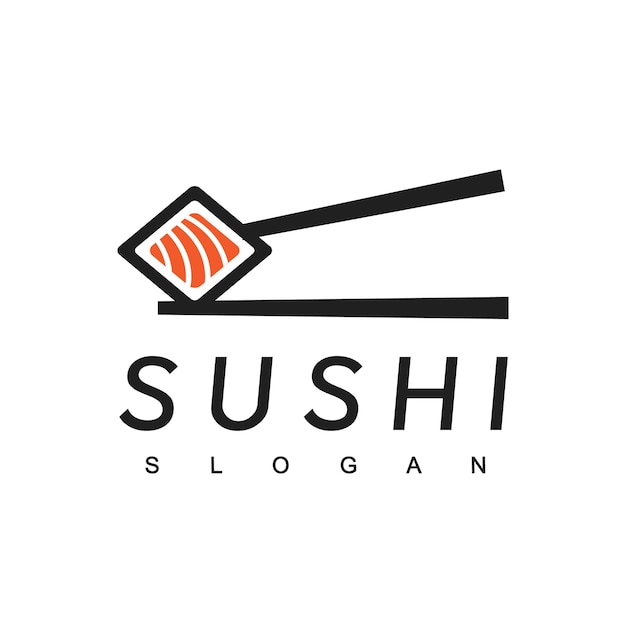 Plantilla de diseño de logotipo de sushi icono de comida japonesa