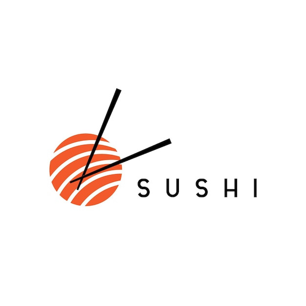 Plantilla de diseño de logotipo de sushi icono de comida japonesa