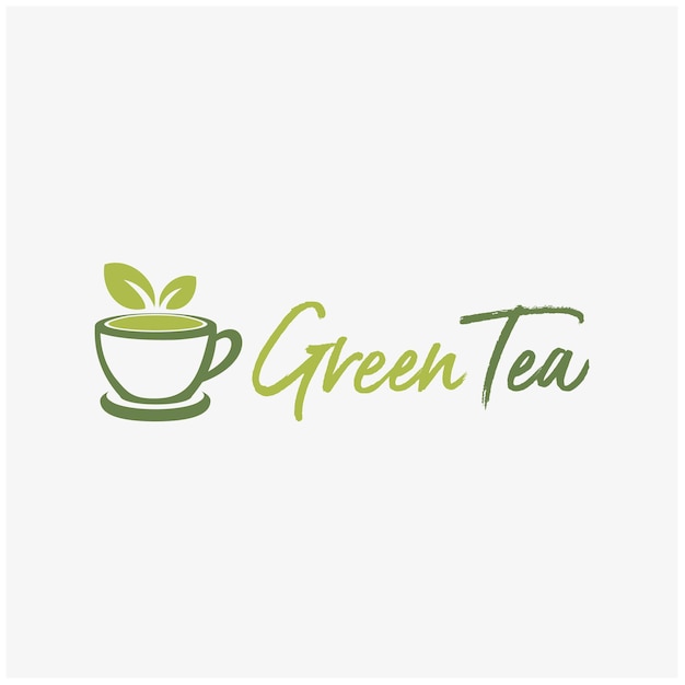 Vector plantilla de diseño del logotipo del té matcha natural