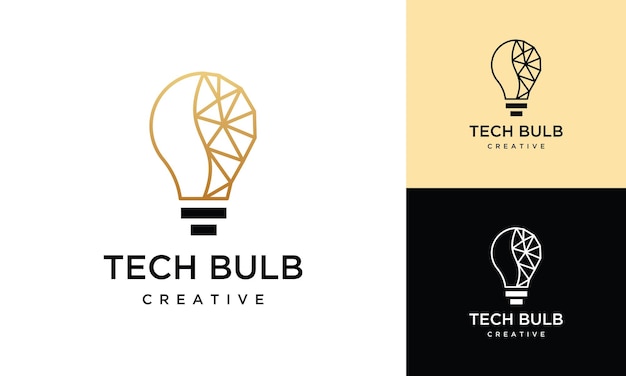 plantilla de diseño de logotipo de tecnología de bombillas Inspiración para el diseño de logotipio de tecnología digital de bombillas