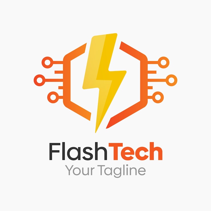 Vector plantilla de diseño de logotipo de tecnología flash buena para la comunidad y la organización de agencias empresariales