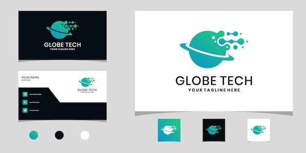 plantilla de diseño de logotipo de tecnología de globo abstracto