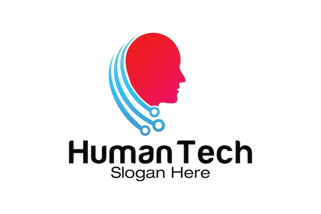 Plantilla de diseño de logotipo de tecnología humana
