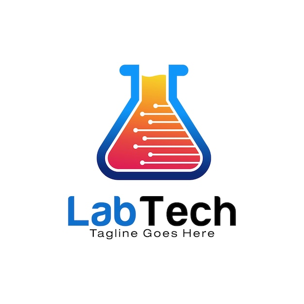 Plantilla de diseño de logotipo de tecnología de laboratorio