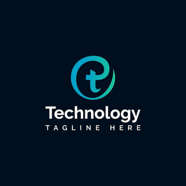 plantilla de diseño del logotipo de la tecnología de la letra T