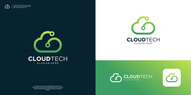 Vector plantilla de diseño de logotipo de tecnología de nube de circuitos