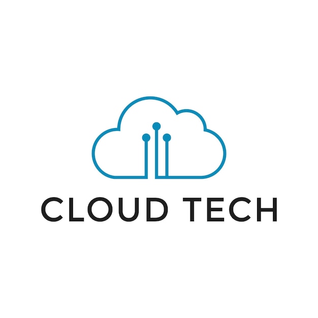 Plantilla de diseño de logotipo de tecnología de nube creativa