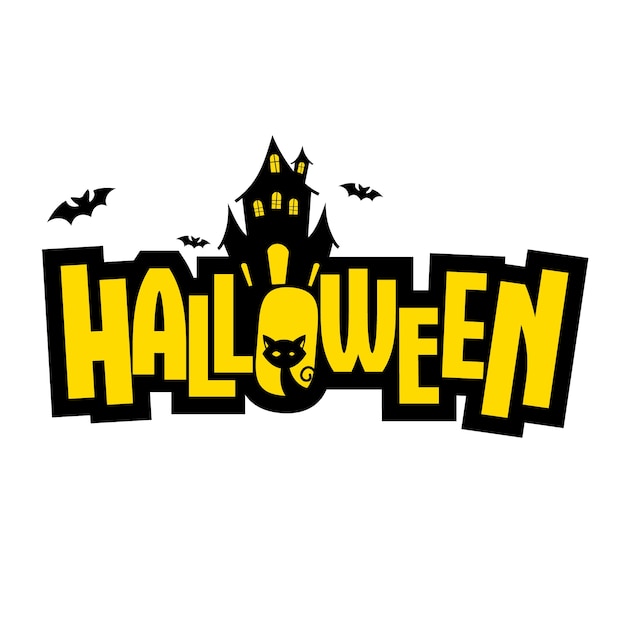 Plantilla de diseño de logotipo de texto de halloween